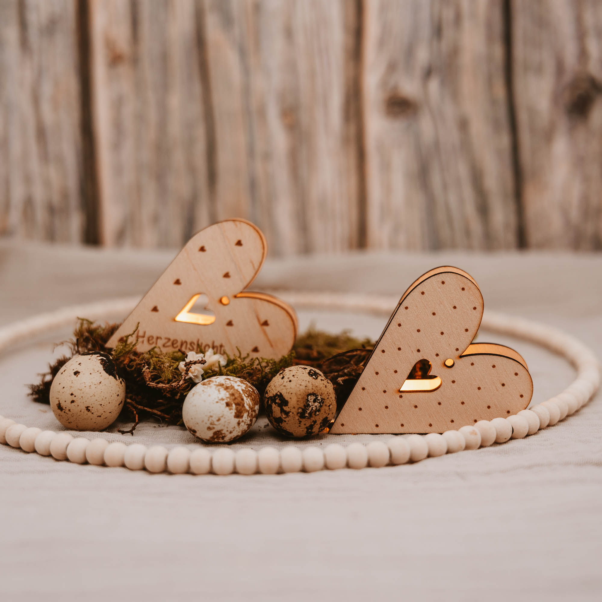 Herzchen beleuchtetes Set