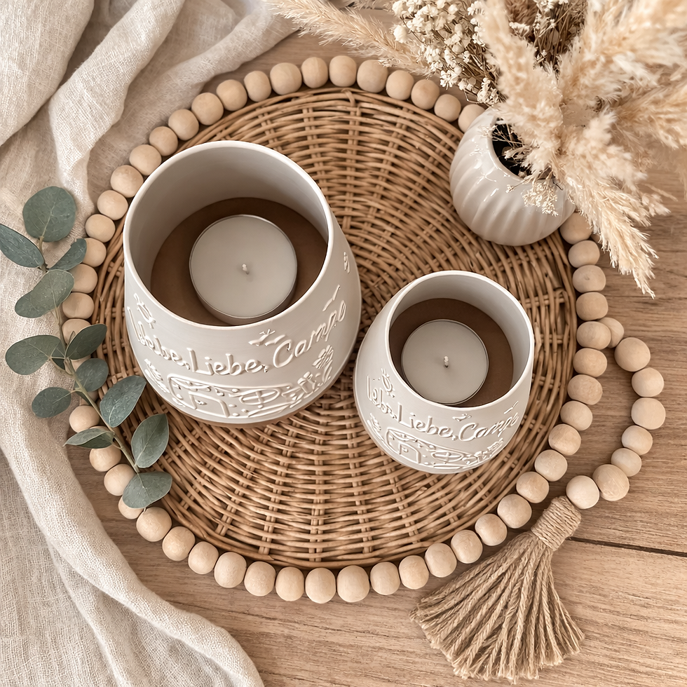 Miniaturbild: Windlicht 3D Druck Lebe, Liebe,Campe 2 Größen