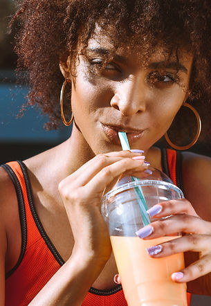 Woman Drinking Juice