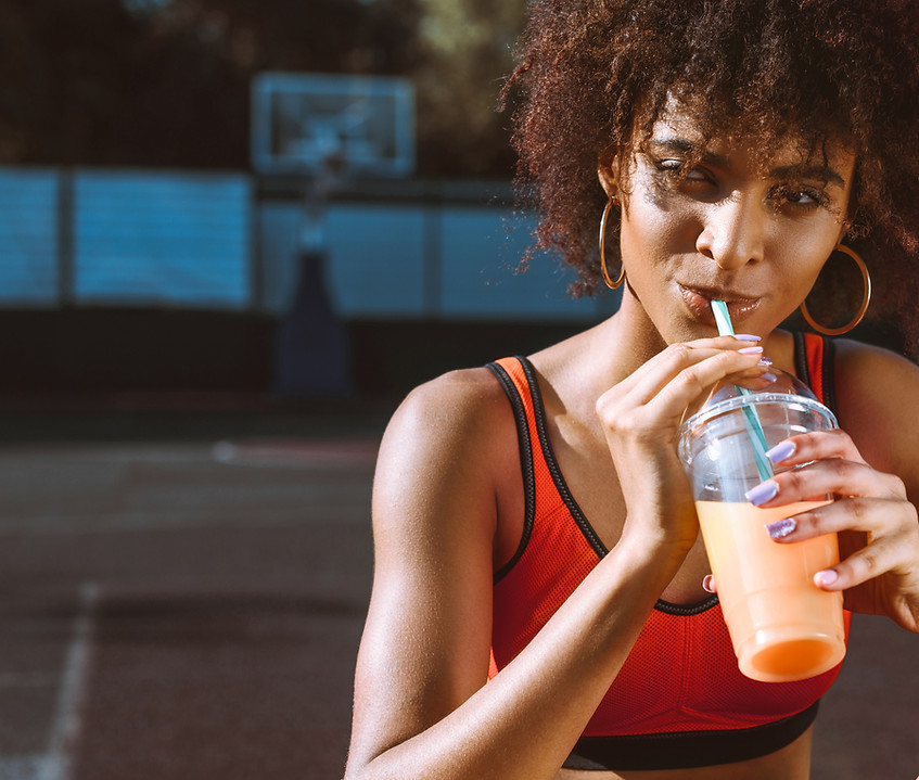 Woman Drinking Juice
