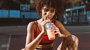 Woman Drinking Juice