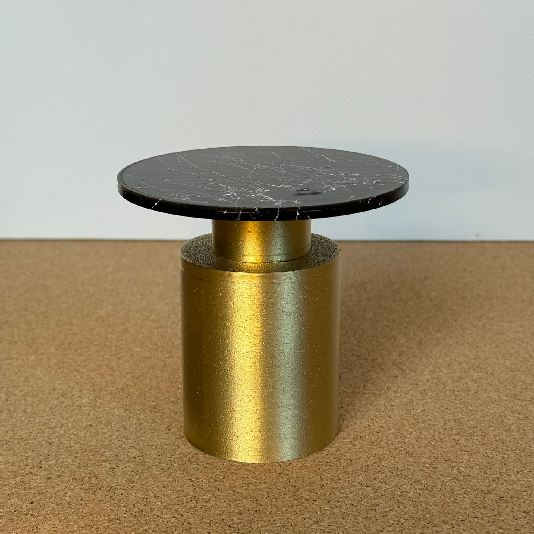 Faux Gold & Marble Side Table – 1/6 Scale for Doll Dioramas