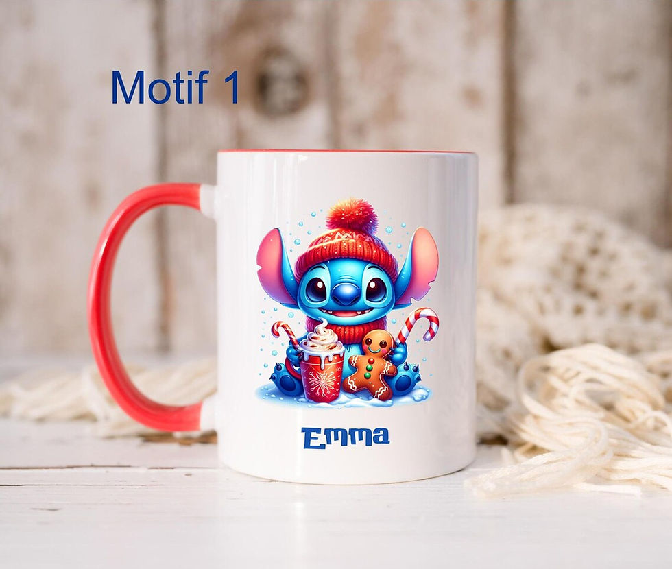 Miniatura: Mug Stitch Noël personnalisé - Stitch Noël - Tasse Stitch - Cadeau de Noël
