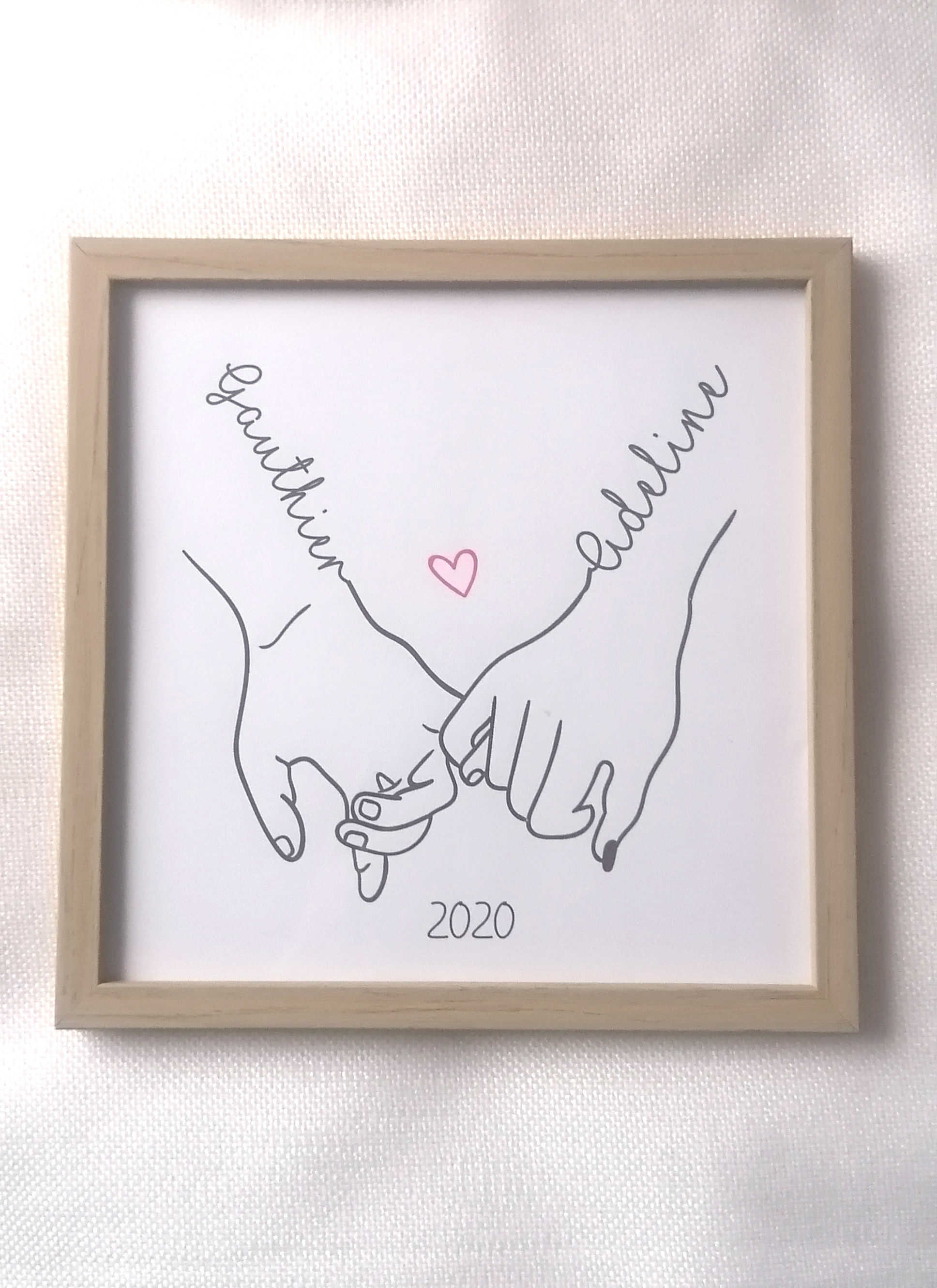 Cadre et Affiche couple personnalisable avec prénoms et date de rencontre