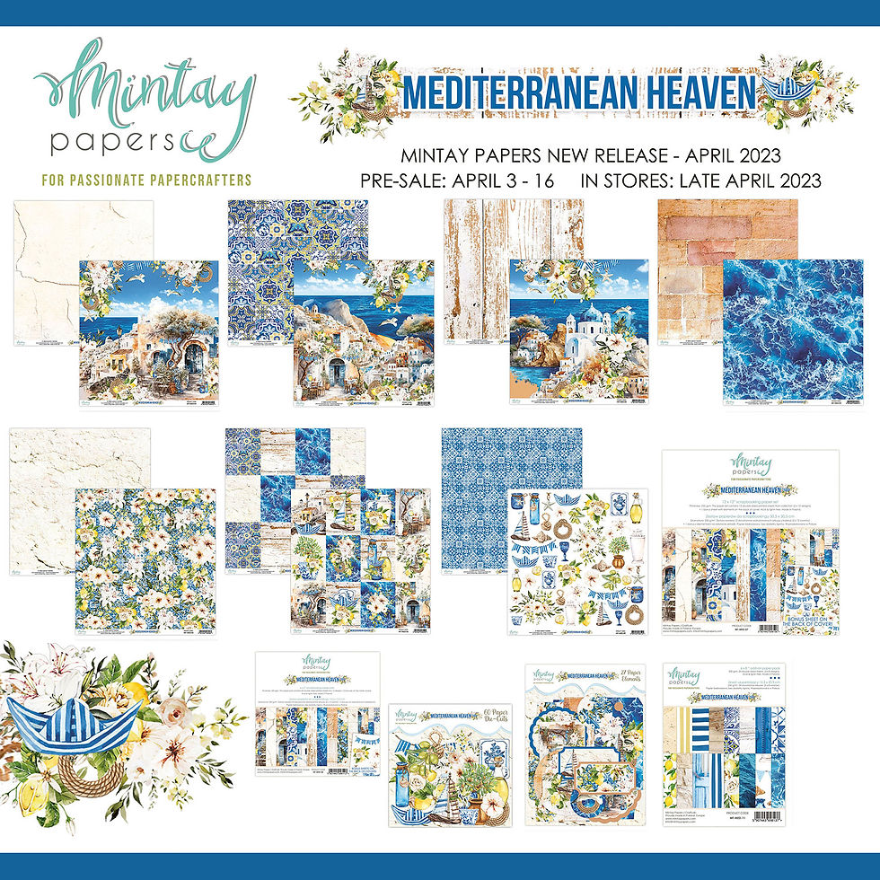 縮圖：ENSEMBLE DE PAPIER 30,5X30,5cm – MEDITERRANEAN HEAVEN - Mintay