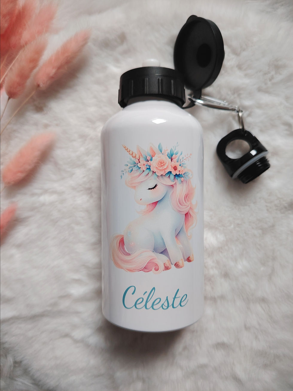 Thumbnail: Gourde personnalisée Licorne - Boite à gouter personnalisée - Kit gouter enfant