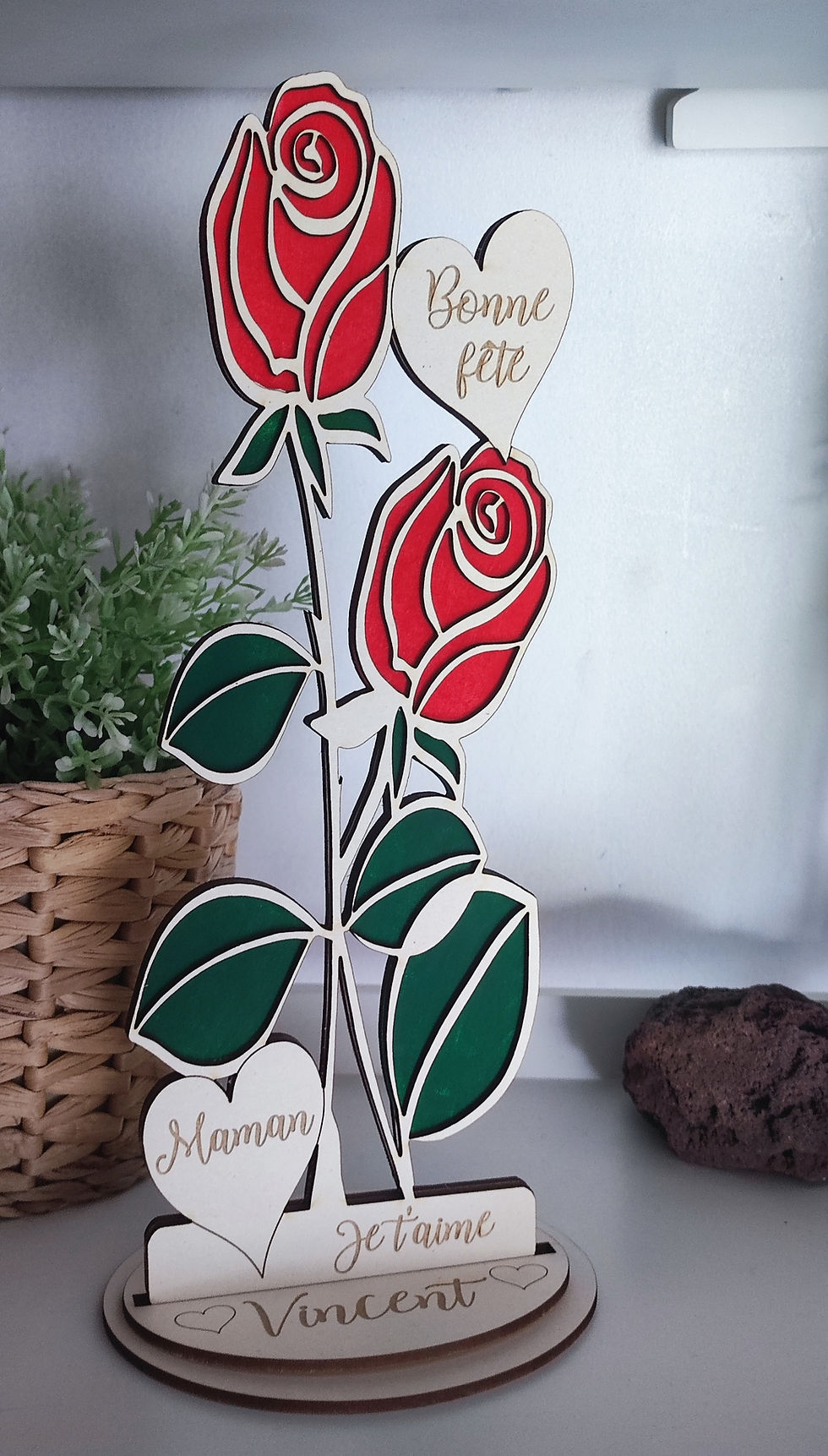 الصورة المصغرة: Rose éternelle droite - idée cadeau, Nounou, fêtes des mères, maitresse