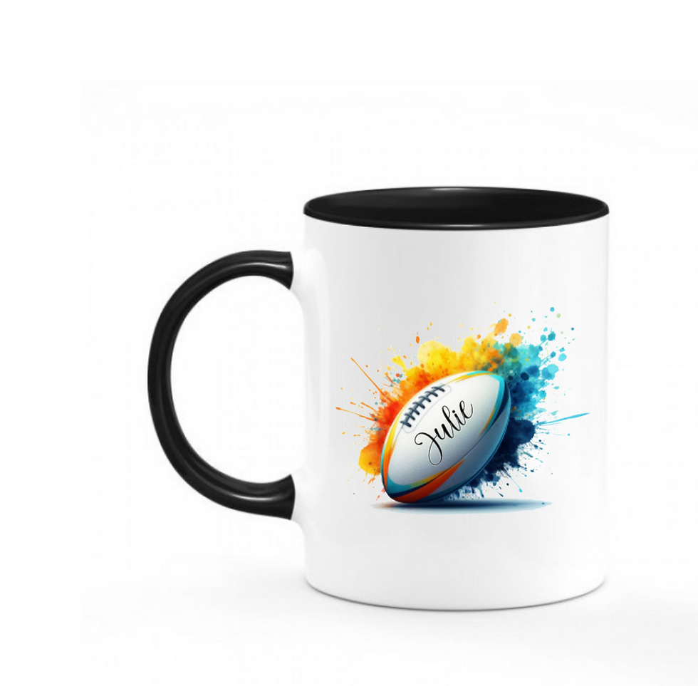 Miniature : Mug ballon Rugby personnalisé - Tasse Rugby avec prénom