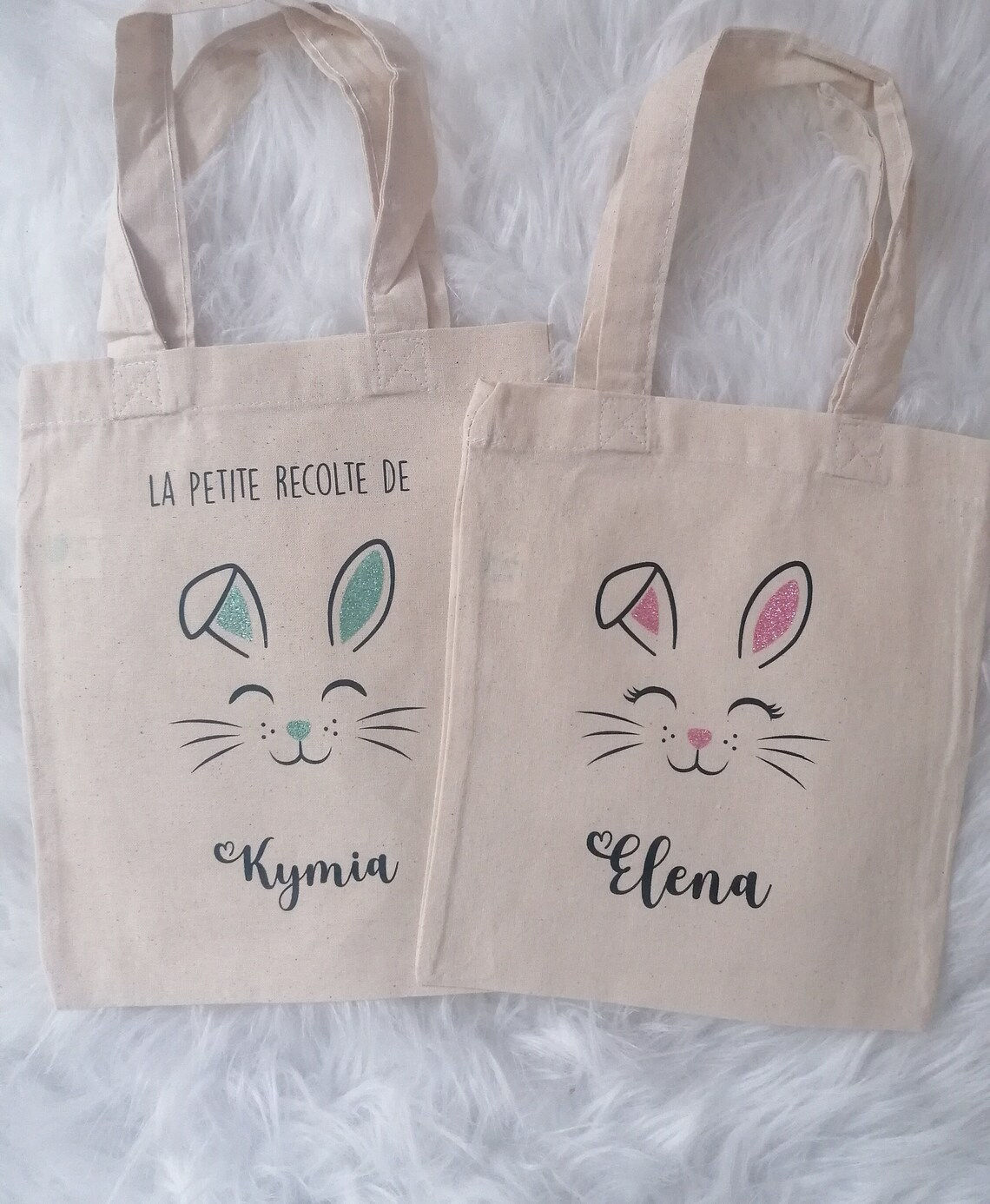 Sac de pâques personnalisé - Tote bag personnalisable 22x26cm-Chasse aux oeufs