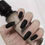 Thumbnail: 24 pcs Matte Black Coffin Press On Nails - Full Cover False Nails for Women