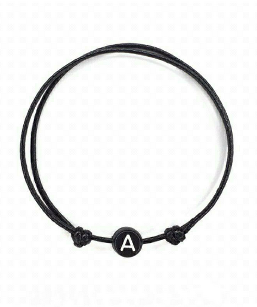 Initial Letter Personalised Bead A-Z Alphabet Cotton Cord Bracelet