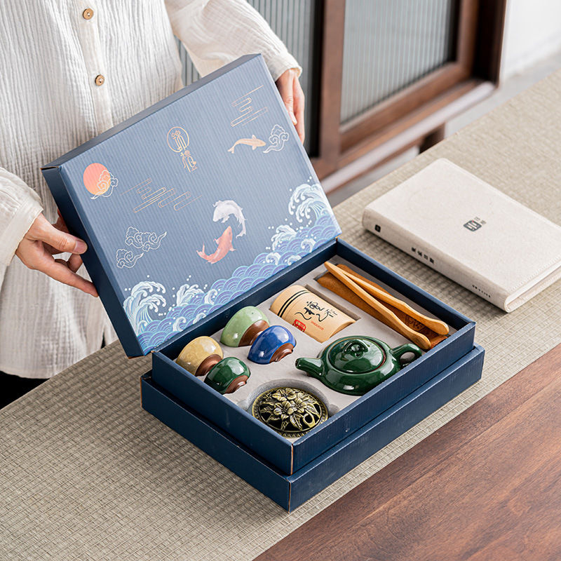 Kung Fu Tea Set Gift Boxed Tea Set for Friends Chinese Tea Ceremony Ceramic Tea