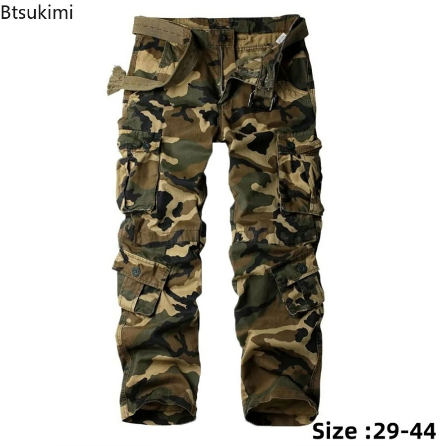 2024 Men's Camouflage Cargo Pants Fashion Multi Pockets Tactical Combat Trousers