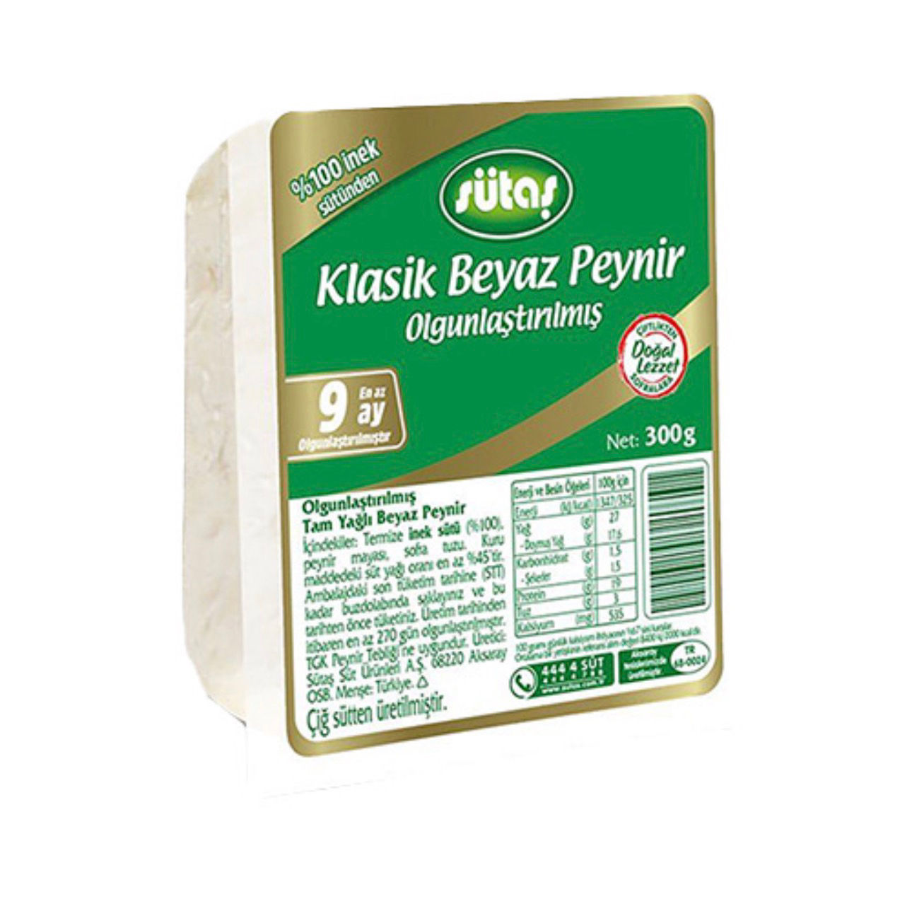 Sütaş Olgunlaştırılmış Klasik Beyaz Peynir 300 G 