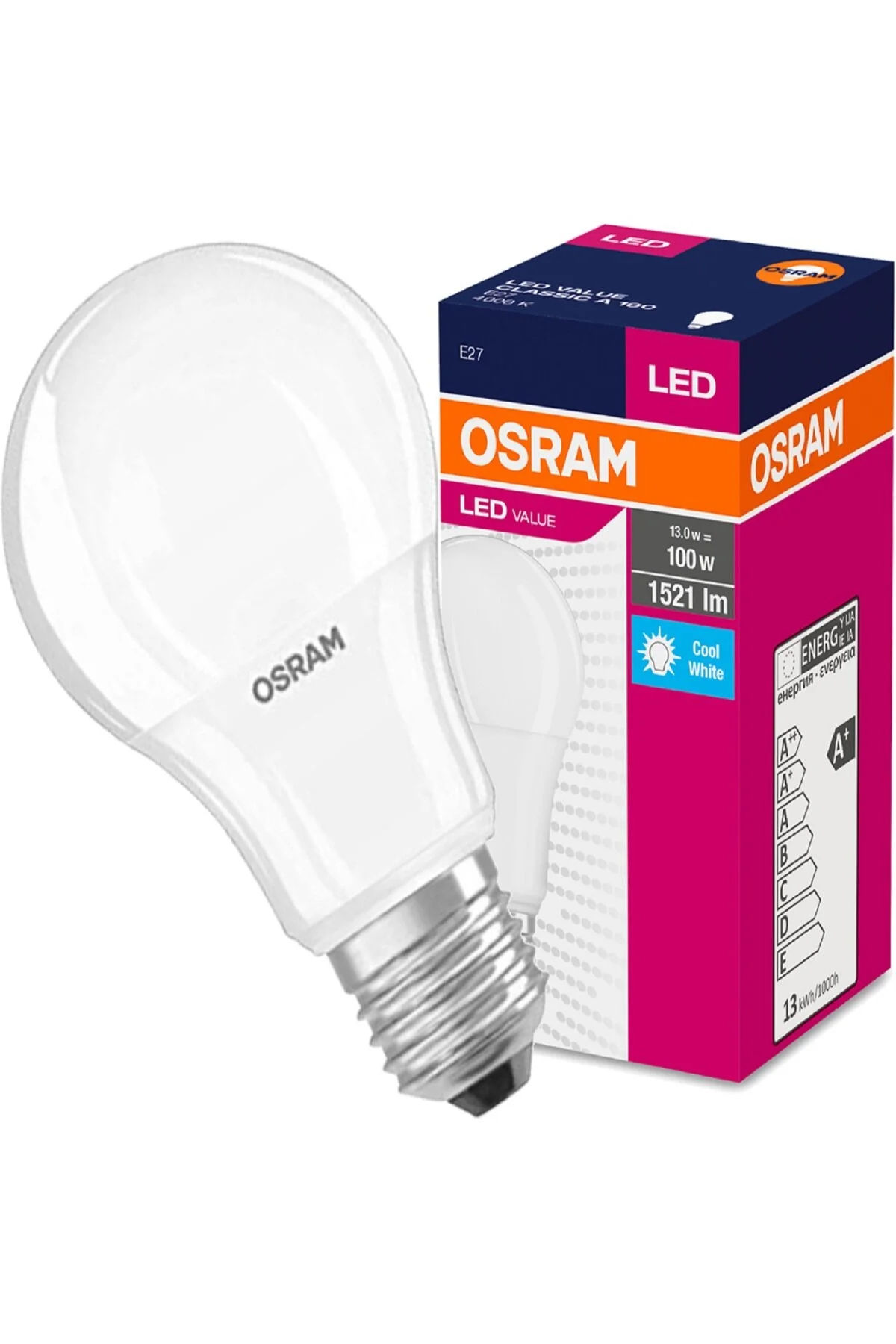 Osram 13W 6500K E27 Duylu LED Beyaz Işık Ampul