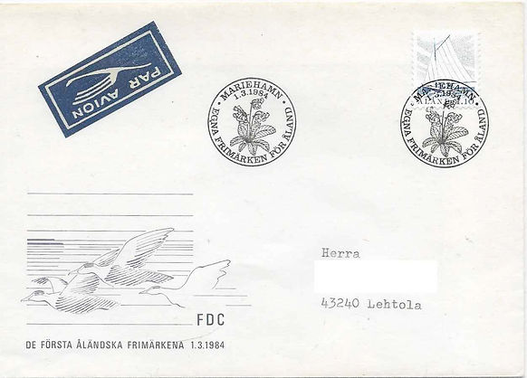 FDC postally used Eckerö boat with special first day postmark