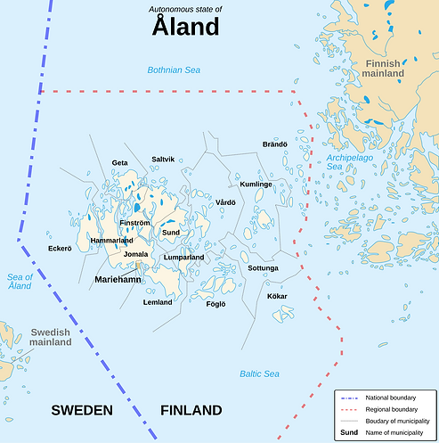 Map of the Aland Islands