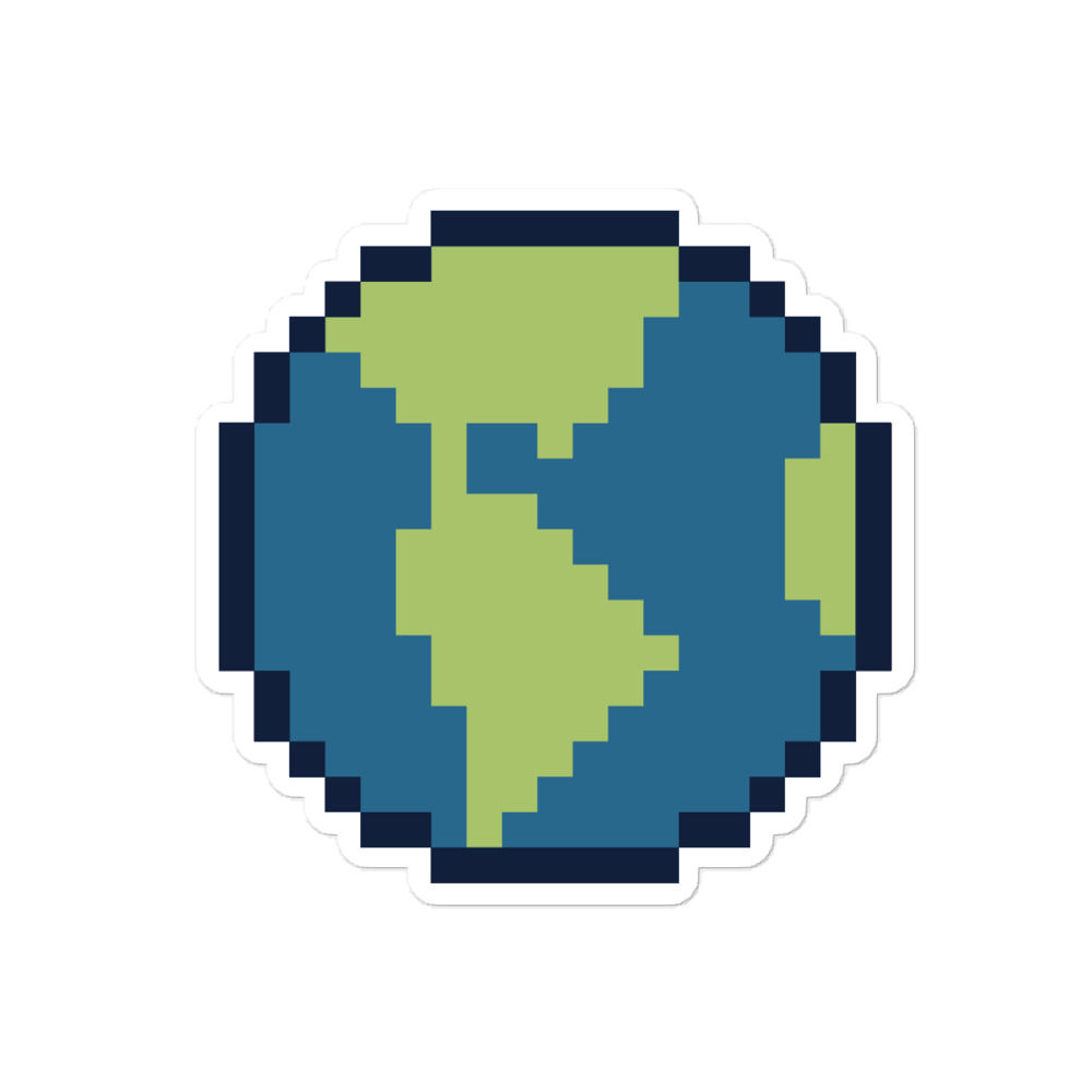Pixel Earth | Bubble-free vinyl stickers
