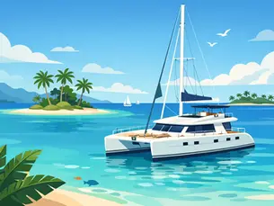 1. Gastronomía Gourmet & Servicio Privado con chef Guna sirviendo langosta y frutas. 2. Navegación Estable & Confort Absoluto en camarotes privados con aire acondicionado y sin mareos. 3. Actividades & Exploración Ilimitada con iconos de Paddle Surf (SUP), kayak y snorkel en arrecifes. 4. Conexión & Tecnología Satelital Starlink para internet de alta velocidad y carga de dispositivos 24/7. 5. Seguridad & Respaldo Total 24/7/365 con capitanes expertos y soporte operativo local en Guna Yala. Incluye el logo de Click and Sailing
