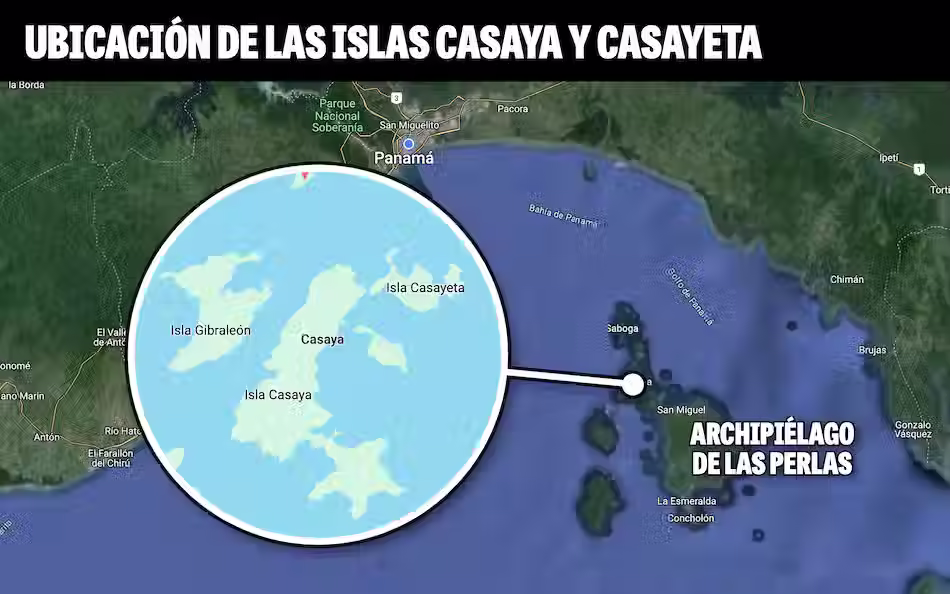 mapa islas de las perlas panamá