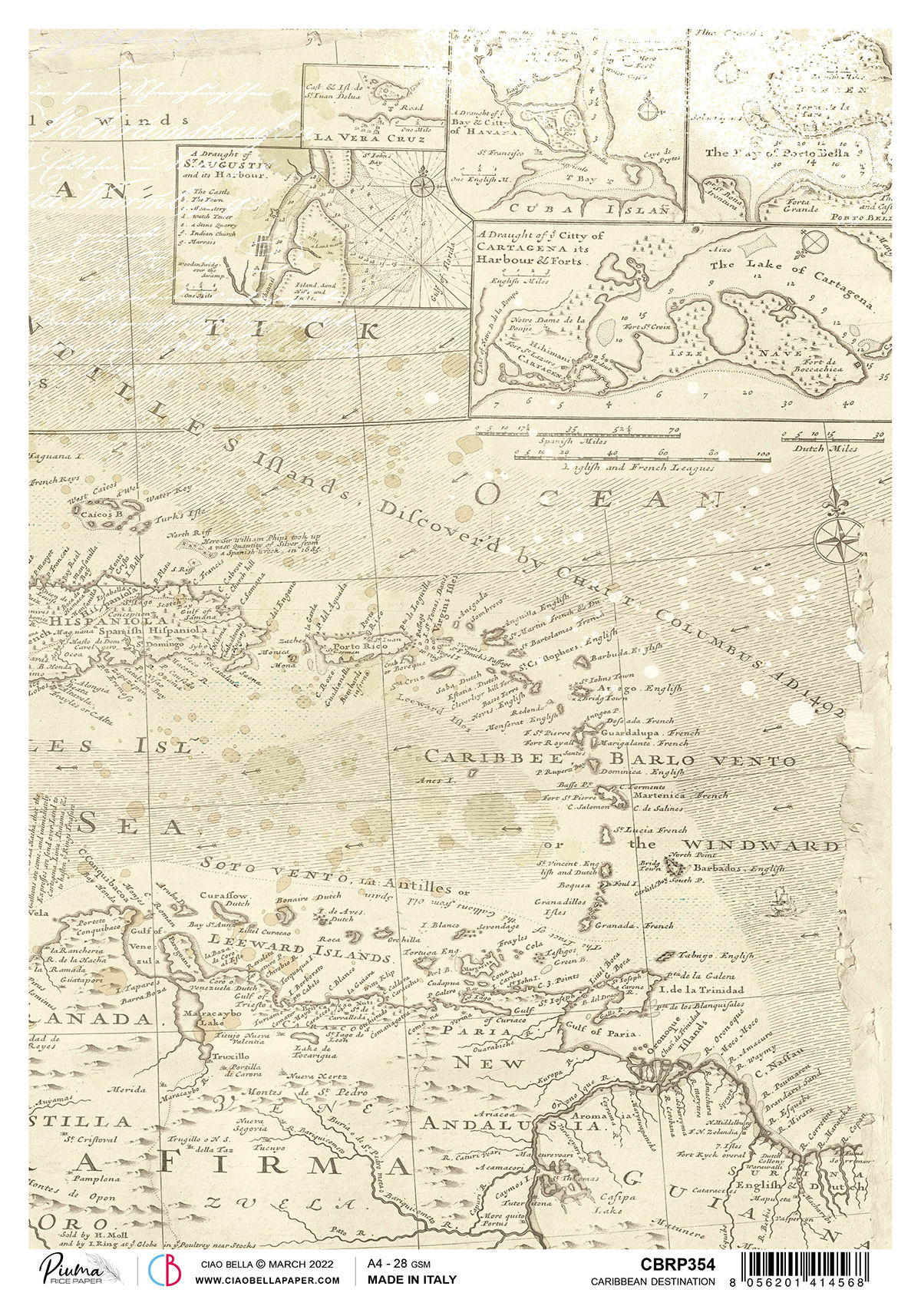 Ciao Bella A4 Rice Paper - Caribbean Destination CBRP354