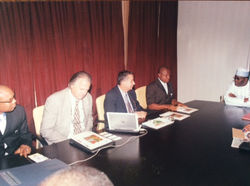 Emeka Mba & team with former Nigerian Vice President - Atiku Abubakar in a meeting discussion