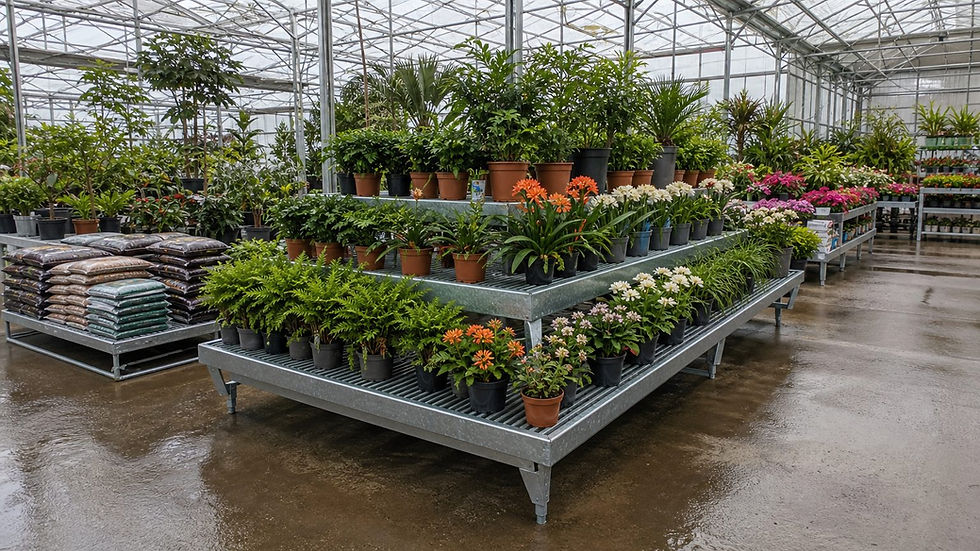 Garden Centre Display Fixtures: Custom Plant Stands & Benches