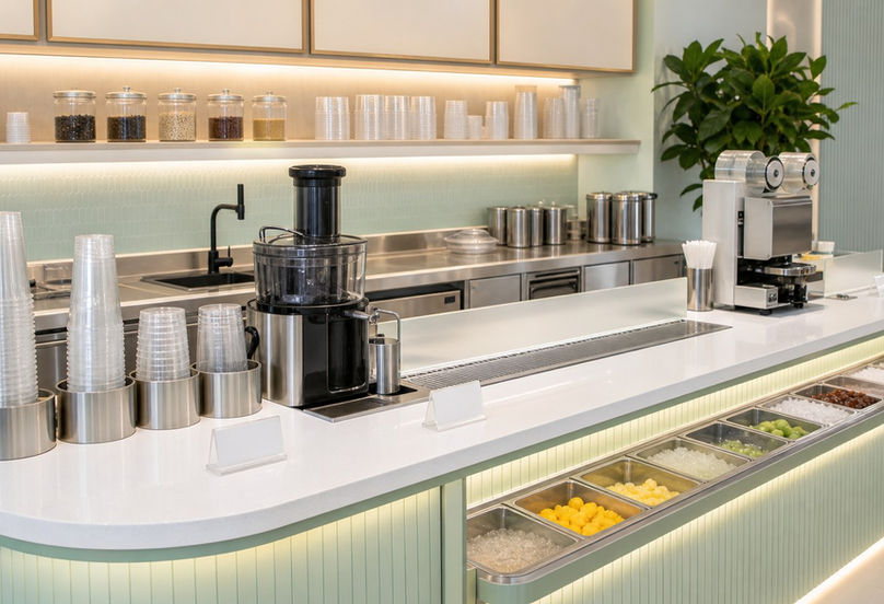 Juice Bar & Bubble Tea Counters: Custom Manufacturing for Drink Shops