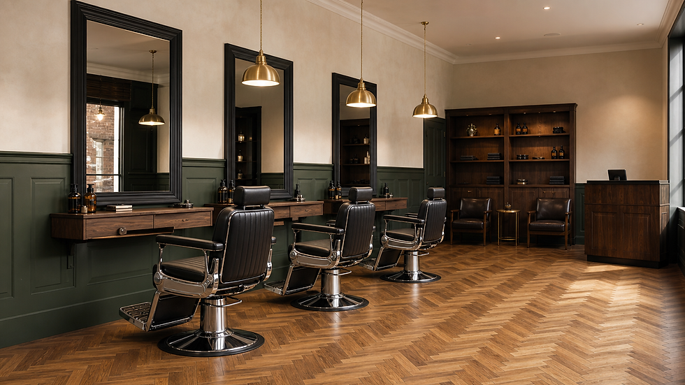 Barbershop Design & Fixtures: Stations, Back Bars and Reception