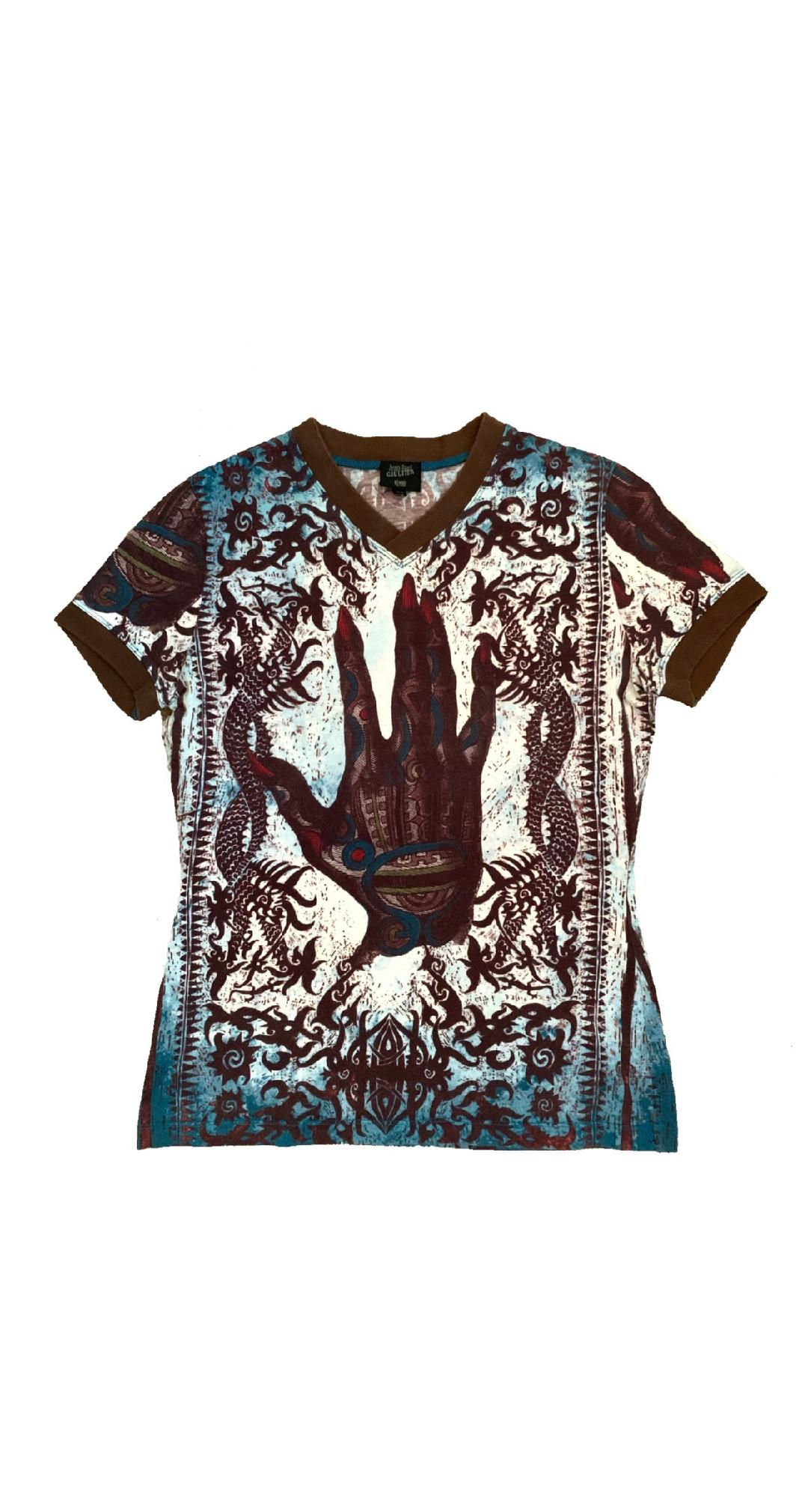 Jean Paul Gaultier Hand Tribal Print Shirt