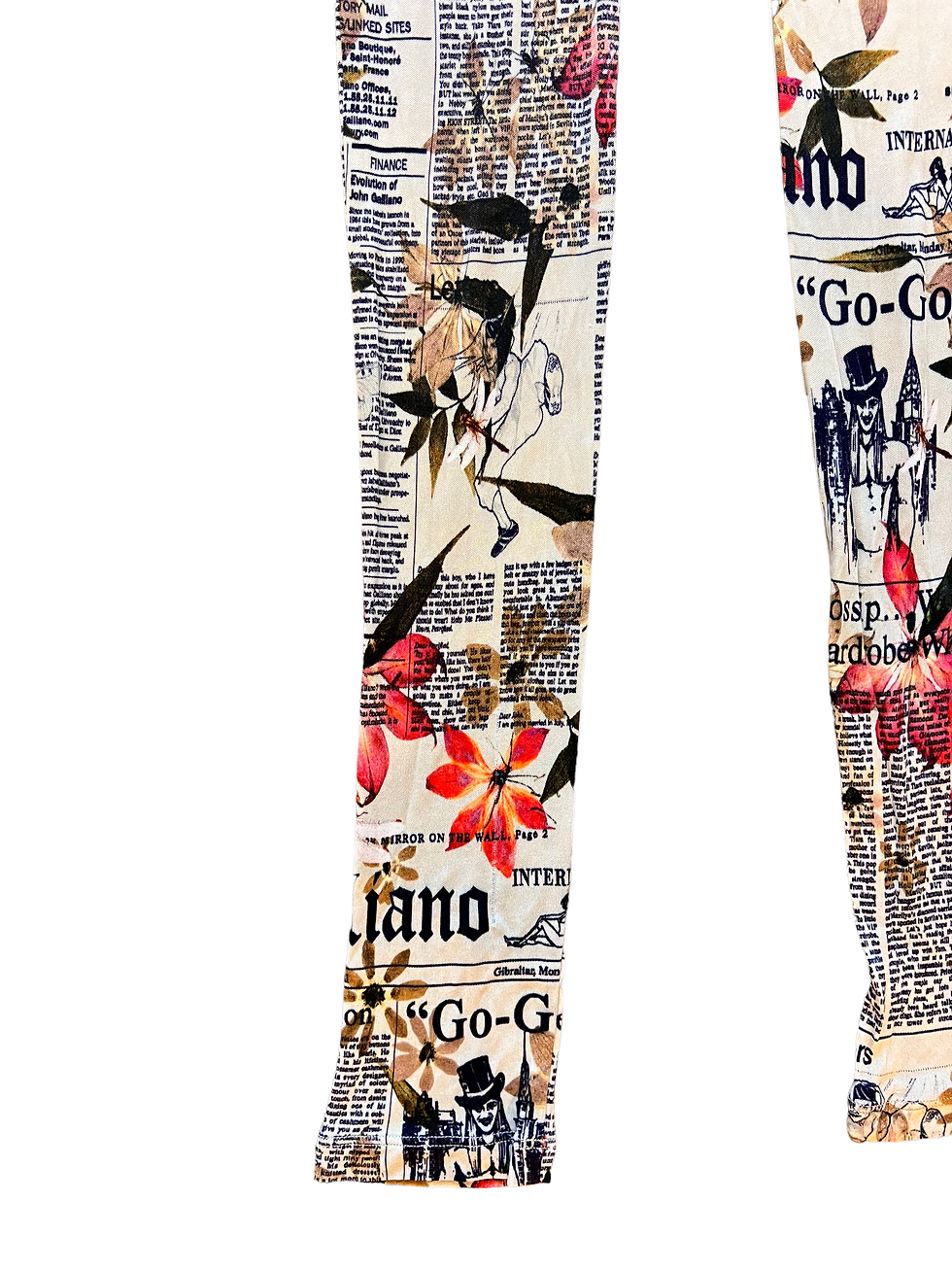 Thumbnail: John Galliano newspaper print leggings