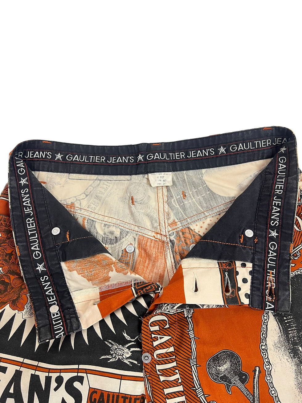 Thumbnail: Jean Paul Gaultier vintage capri stamp pants