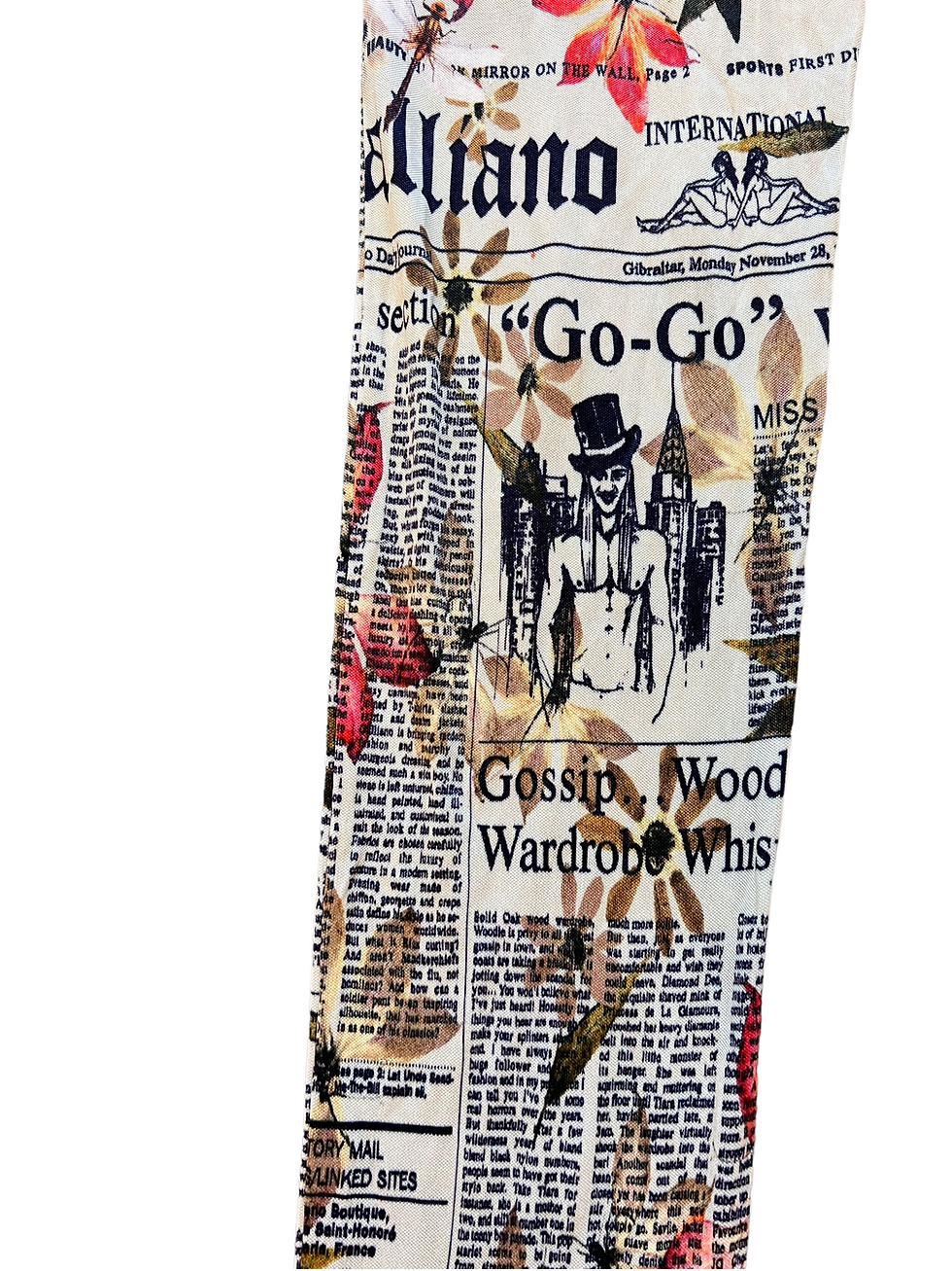 Thumbnail: John Galliano newspaper print leggings