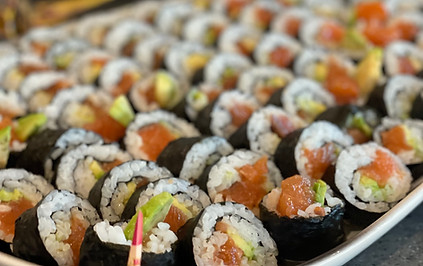 Prepared sushi for a corporate event