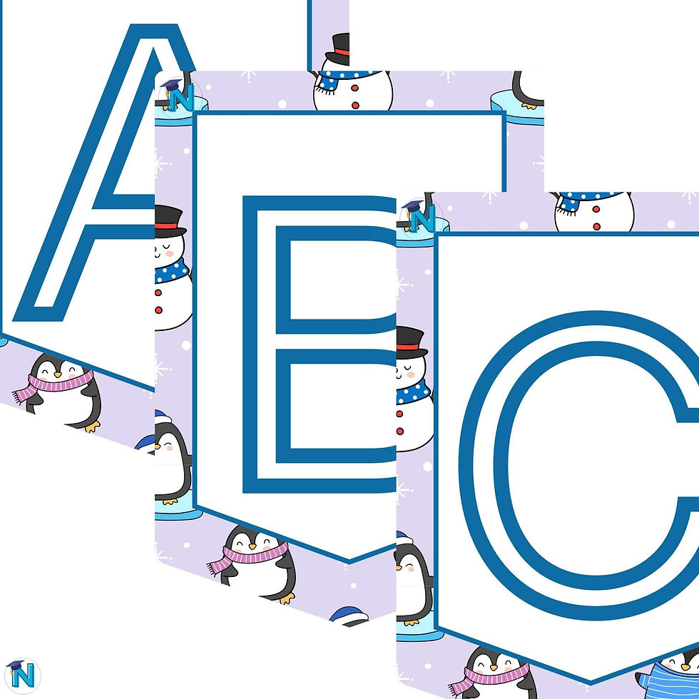 Alphabet Bunting Penguins