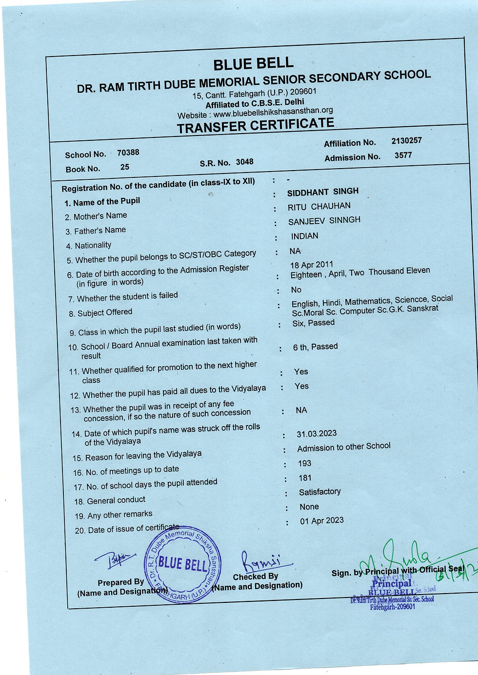 Siddhant Singh (VI)