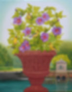 rose of sharon and gold finches
