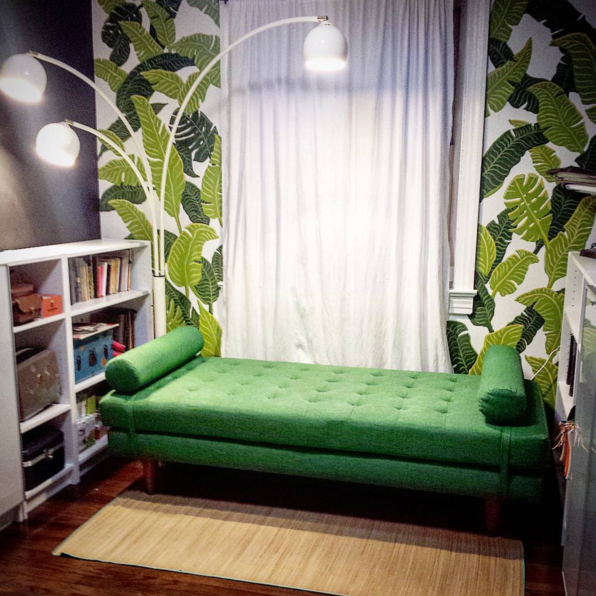 Banana Leaves Hand Painted Wallpaper