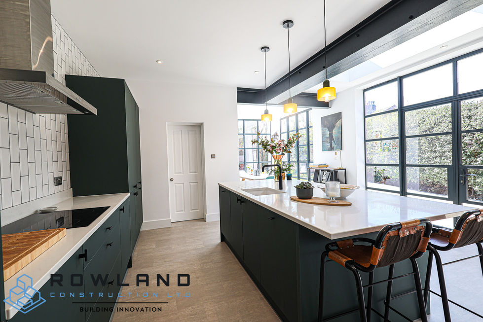 a kitchen that is being built by Rowland Construction ltd
