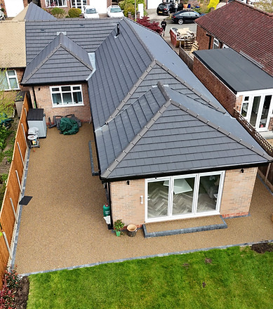 Aerial photo of a bungalow roof