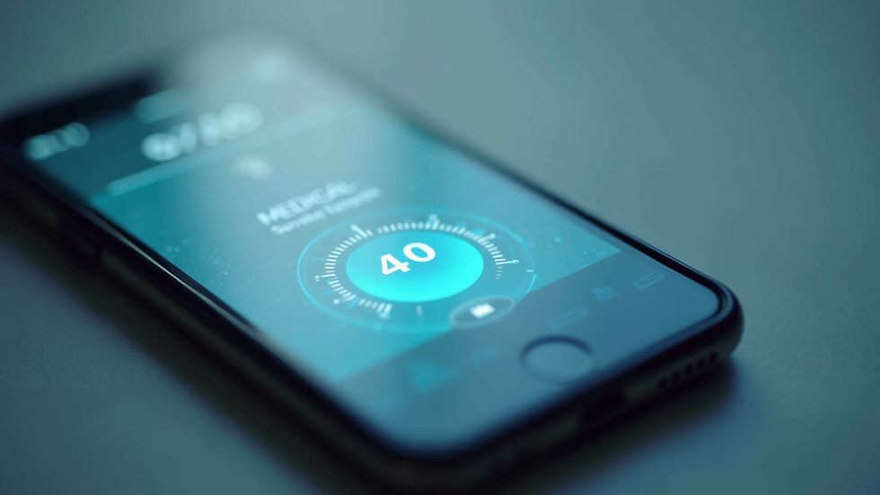 Close-up view of a smartphone displaying a medical app interface