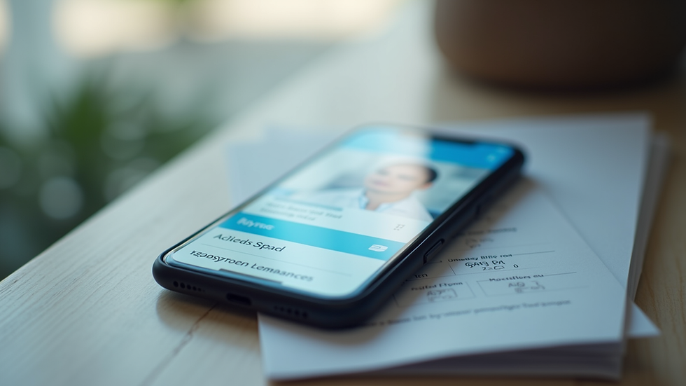 Close-up view of a smartphone displaying a medical appointment booking app