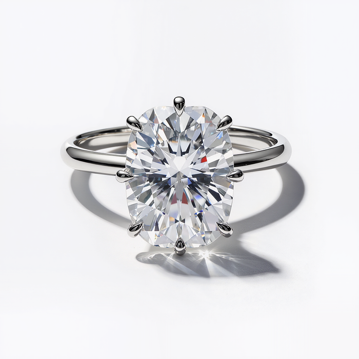 Oval diamond solitaire ring