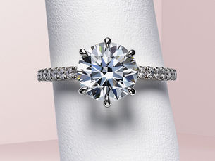 An engagement ring for sale at Garner Wallace in Keller, Texas.