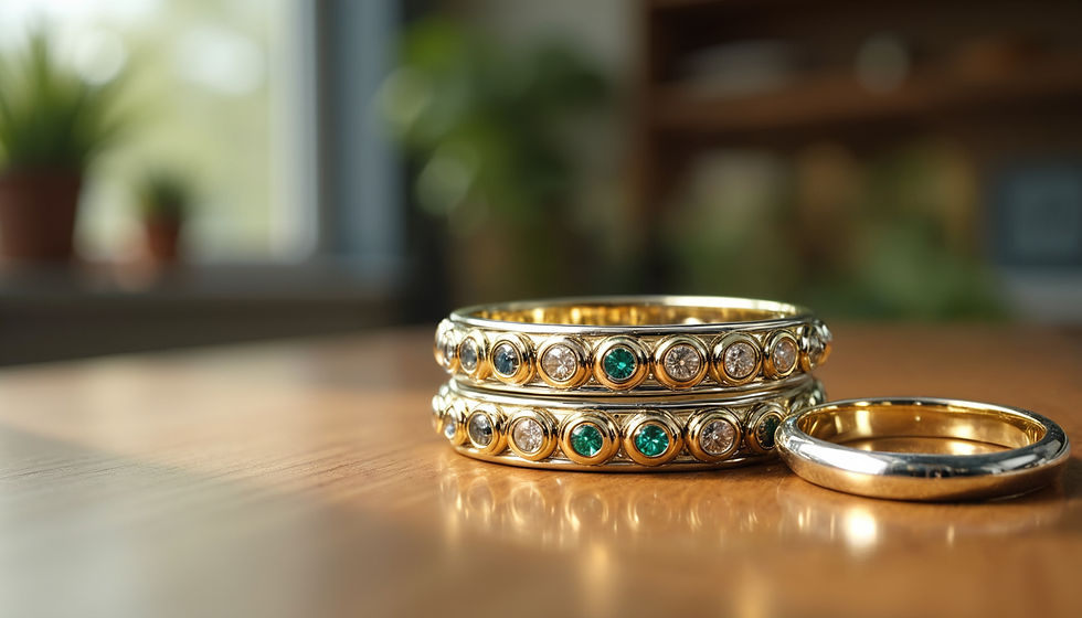 Close-up view of gold and silver coins stacked on a wooden surface