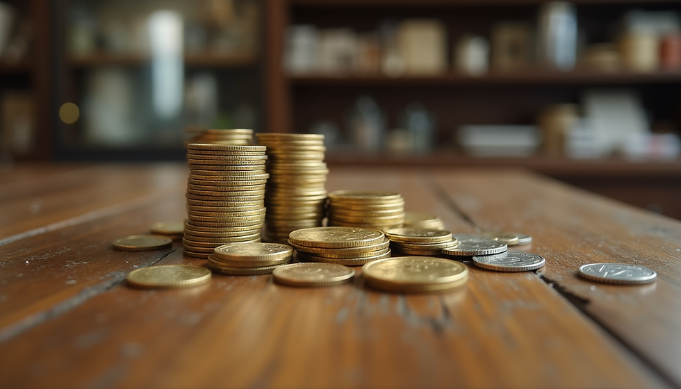 Gold and silver coins ready for sale at Keller Gold and Silver