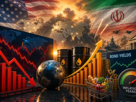 Global stock markets end turbulent week lower as surging bond yields, rising oil prices and US-Iran tensions intensify inflation fears