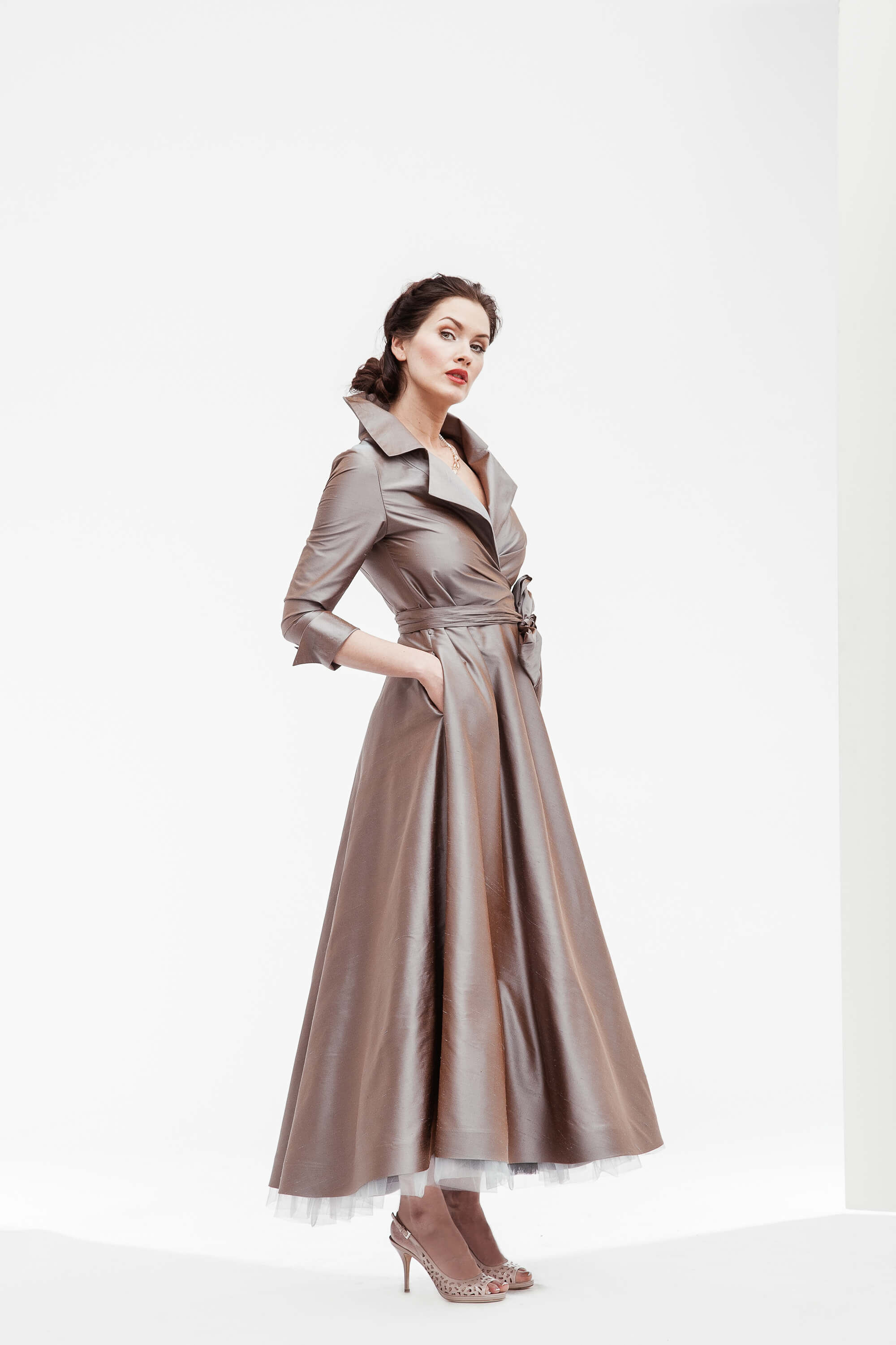Robe longue en soie