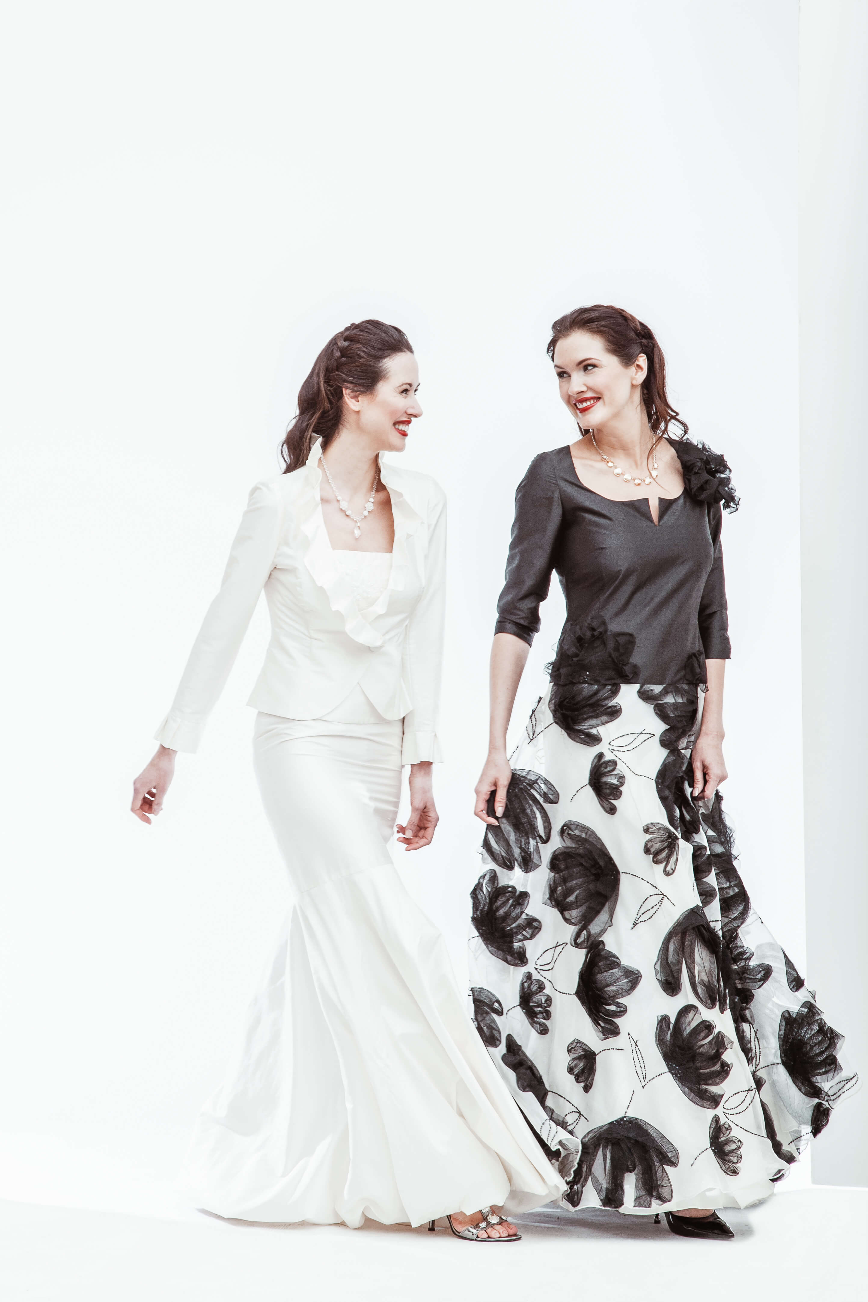 Robe de soirée noire et blanc