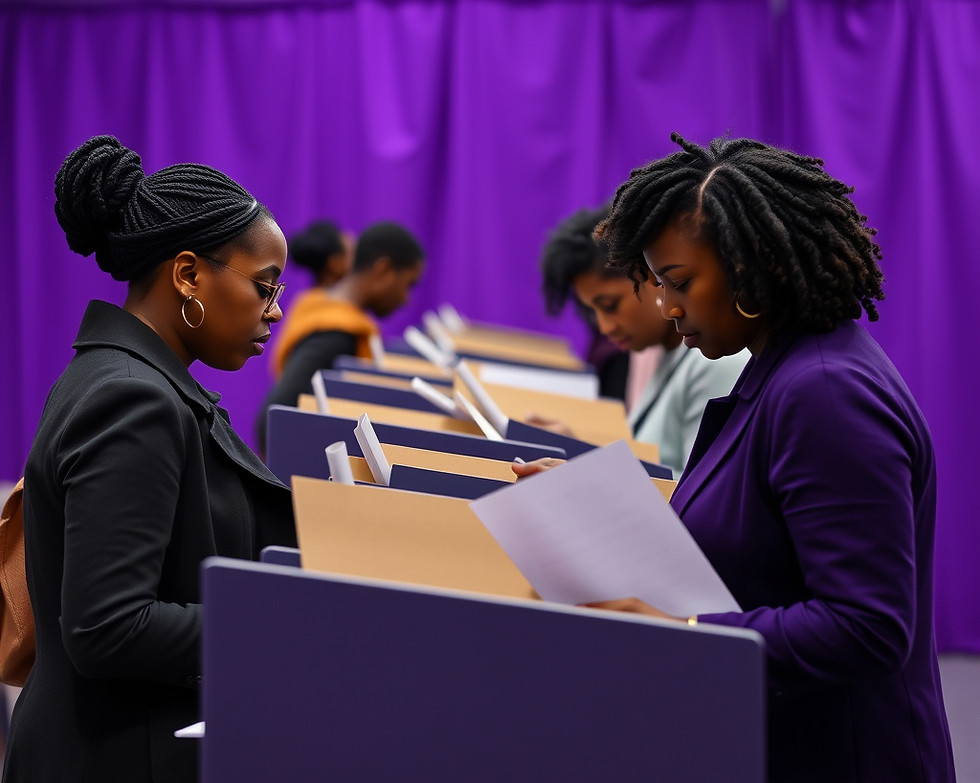 black women in purple working the voting polls.jpg